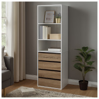 Vorschau: HTI-Living Weiß/Sonoma Schrank mit 4 Schubladen und 3 offenen Fächern Vorschau: HTI-Living Weiß/Sonoma Schrank mit 4 Schubladen und 3 offenen Fächern
