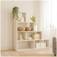 HTI-Living Bücherregal 114 x 114 x 30 cm vielseitig einsetzba Stufenregal in Weiß Raumteiler HTI-Living Bücherregal 114 x 114 x 30 cm vielseitig einsetzba Stufenregal in Weiß Raumteiler