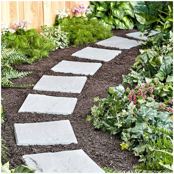 HTI-Living 4er Set Gartenplatten mit Struktur Kunststoff Gehwegplatten Steinoptik 30x30 cm