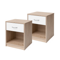 HTI-Living Nina Sonoma Weiß Nachtschrank mit 1 Schublade 2er-Set HTI-Living Nina Sonoma Weiß Nachtschrank mit 1 Schublade 2er-Set