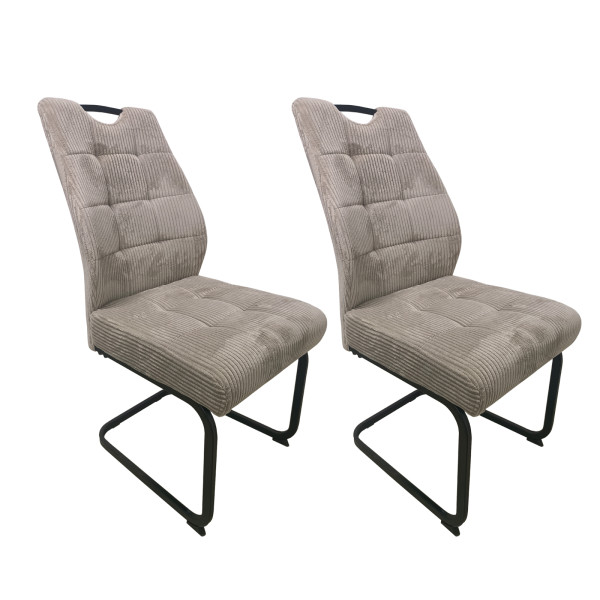 HTI-Living Marek Cord Taupe 2er-Set Schwingstuhl