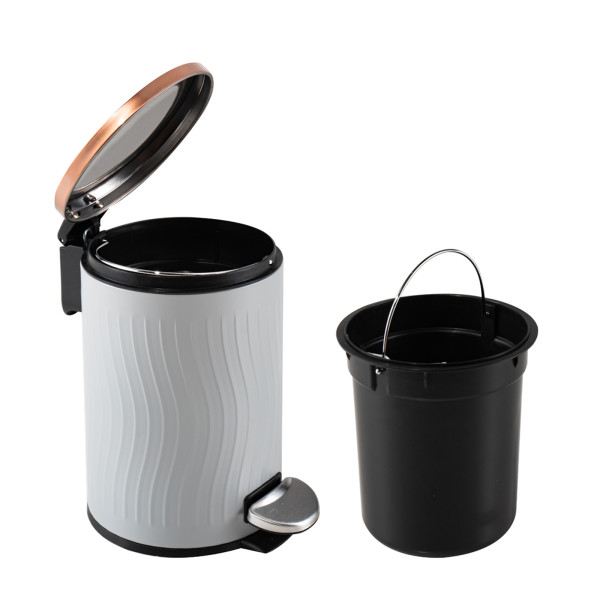 HTI-Living Jannik 3 Liter Grau Kupfer Kosmetikeimer