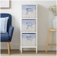 HTI-Living vielseitige Aufbewahrungslösung Praktisches Regal aus Paulowniaholz mit 3 Körben HTI-Living vielseitige Aufbewahrungslösung Praktisches Regal aus Paulowniaholz mit 3 Körben