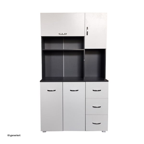 Küchenschrank Blanca Grau Weiss