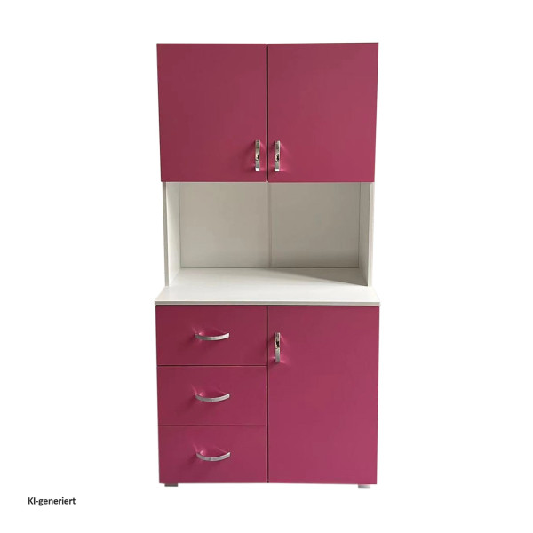 Badschrank pink weiß