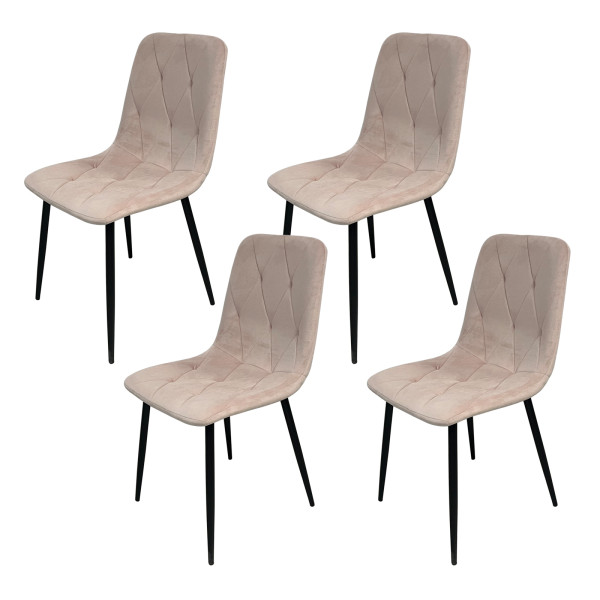 HTI-Living Velvet Rosa Stuhl Mesa Eco 4er-Set
