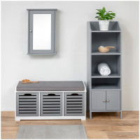 Vorschau: HTI-Living Garderobenbank mit Kissen Holzbank Flurbank Sitzbank Sarah mit Stauraum Grau Weiß Vorschau: HTI-Living Garderobenbank mit Kissen Holzbank Flurbank Sitzbank Sarah mit Stauraum Grau Weiß