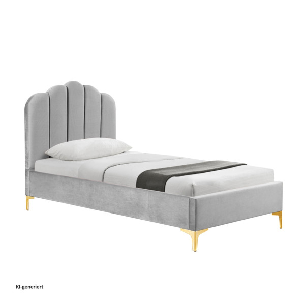 Bett Yoris 90 Grau Polyester