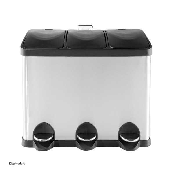 Pedalmülleimer Jannik 45L Silber/Schwarz
