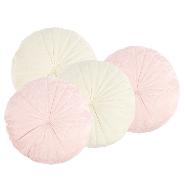 HTI-Living Creme/Rosa Dekokissen 4 Stück Ø 38 cm
