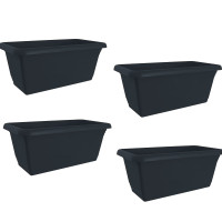 HTI-Living 4er Set Anthrazit Blumenkasten mit Wasserspeicher 40cm HTI-Living 4er Set Anthrazit Blumenkasten mit Wasserspeicher 40cm