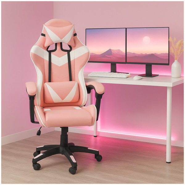 HTI-Living Krit Pink-Weiß Schreibtischstuhl