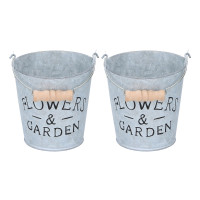 HTI-Living mit Henkel Metall-Blumenkübel, 2 Stück HTI-Living mit Henkel Metall-Blumenkübel, 2 Stück