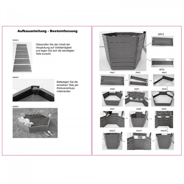 HTI-Living 2-stöckig Hochbeet sechseckig Nessa