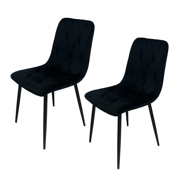 HTI-Living Velvet Schwarz Stuhl Mesa Eco 2er-Set