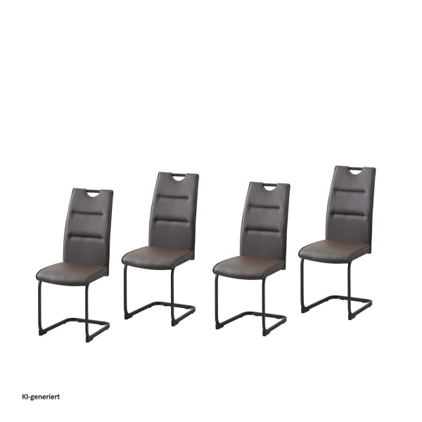 Schwingstuhl DannyP PU Braun 4er Set
