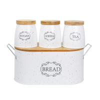 neuetischkultur Landhaus Weiß Brotkasten Vorratsdosen 4er-Set neuetischkultur Landhaus Weiß Brotkasten Vorratsdosen 4er-Set