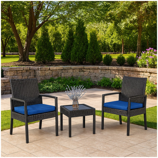 HTI-Living Santadi Terrassenmöbel Schwarz/Blau
