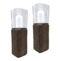 HTI-Living Rattanoptik Windlicht 2er Set HTI-Living Rattanoptik Windlicht 2er Set