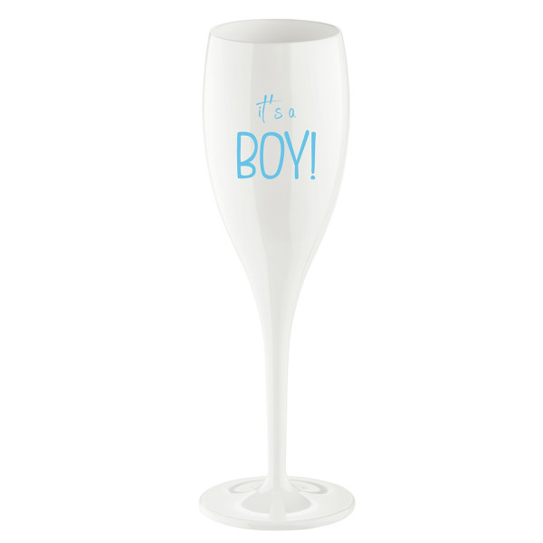 Koziol CHEERS No. 1 IT'S A BOY Sektglas 100 ml mit Druck