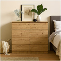 HTI-Living Artisaneiche Moderne Kommode mit 8 grifflosen Schubladen HTI-Living Artisaneiche Moderne Kommode mit 8 grifflosen Schubladen