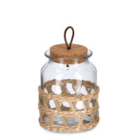 neuetischkultur Glas, Strohgeflecht Vorratsglas 1 L neuetischkultur Glas, Strohgeflecht Vorratsglas 1 L