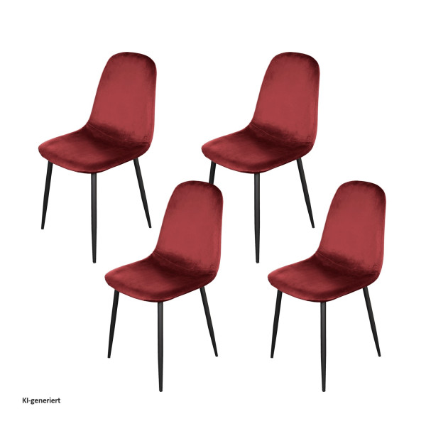 Stuhl Savannah Velvet Rot