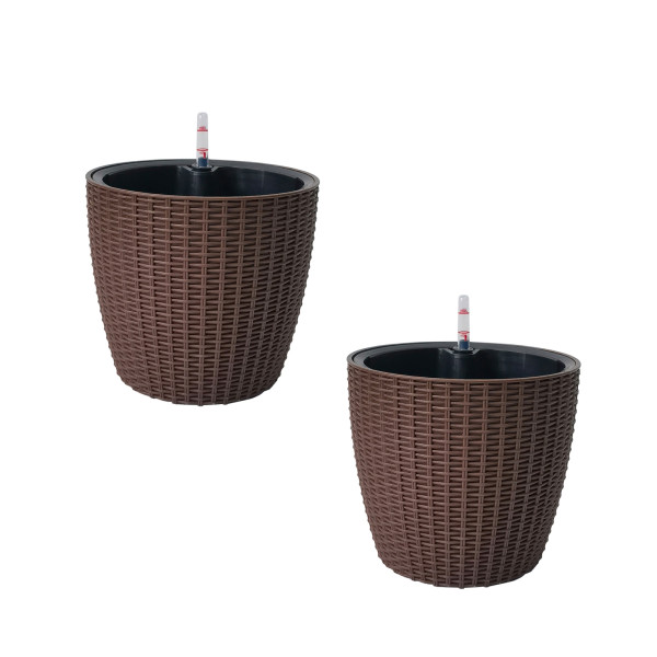 Blumentopf Nessa, Hydro S, braun 2er Set