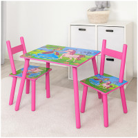 HTI-Living Tisch und 2 Stühle Kinderzimmer Kindertischgruppe mit Einhorn-Motiv HTI-Living Tisch und 2 Stühle Kinderzimmer Kindertischgruppe mit Einhorn-Motiv