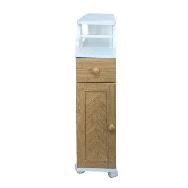 Badschrank S Jerik Weiß Bambus