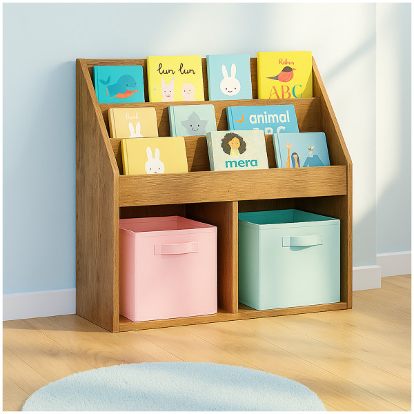 HTI-Living Bücherregal für Kinderzimmer Eiche Kinderregal Aufbewahrungsregal mit 5 Fächern