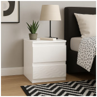 HTI-Living Hochglanz Weiß Nachtschrank Kenji HTI-Living Hochglanz Weiß Nachtschrank Kenji