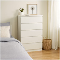 HTI-Living Modernes Design und viel Stauraum Kommode in weiß mit 5 grifflosen Schubladen HTI-Living Modernes Design und viel Stauraum Kommode in weiß mit 5 grifflosen Schubladen