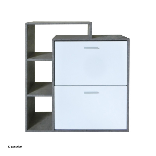 Schuhschrank Lisa Beton-Weiß