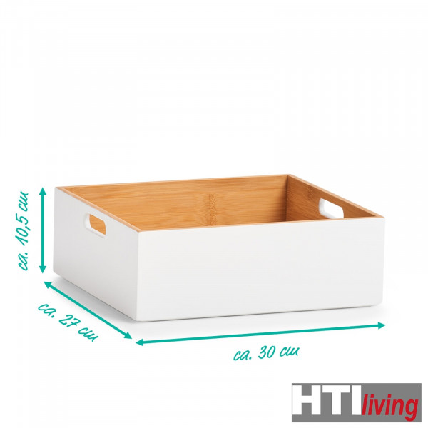 HTI-Living weiß Aufbewahrungskiste Bamboo