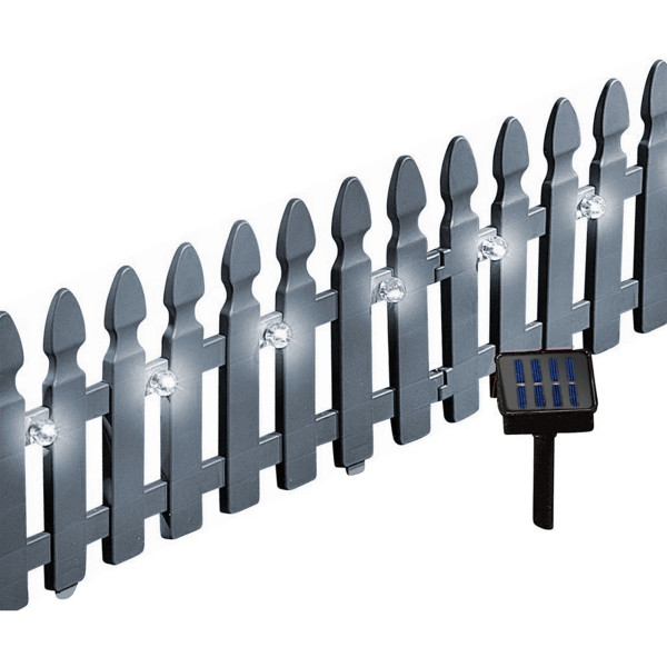 Zierzaun Nessa Solar, Gartenzaun, 16teilig, Grau