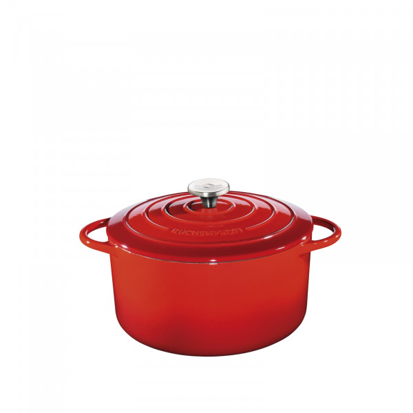 Neuetischkultur PROVENCE Bratentopf emailliertes Gusseisen, rot