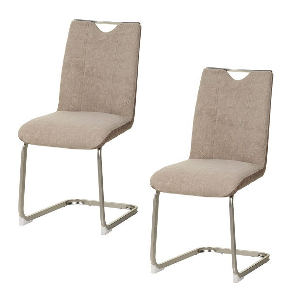 HTI-Living Emrys Schwingstuhl Taupe/Antikhellbraun 2er Set