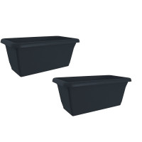 HTI-Living 2er Set Anthrazit Blumenkasten mit Wasserspeicher 40cm HTI-Living 2er Set Anthrazit Blumenkasten mit Wasserspeicher 40cm
