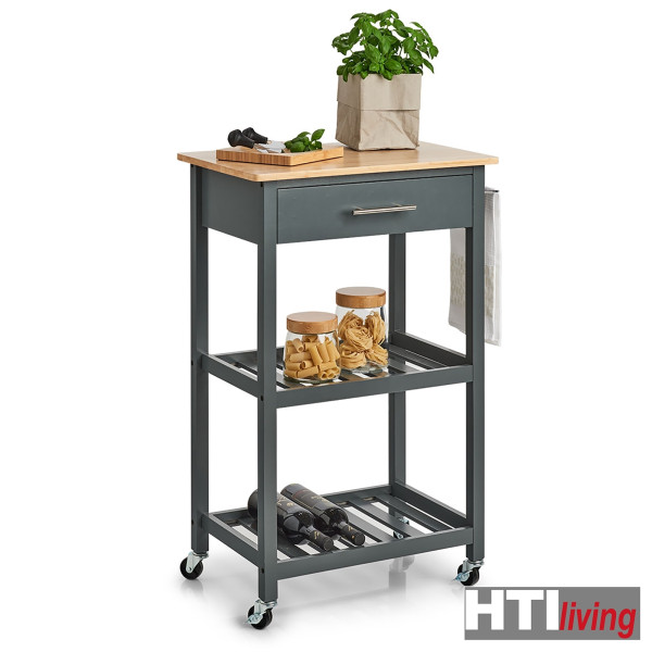 HTI-Living MDF/Bambus Küchenrollwagen