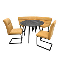 HTI-Living und 2 Stühlen Gelb Sitzgruppe Liron Tisch mit Eckbank HTI-Living und 2 Stühlen Gelb Sitzgruppe Liron Tisch mit Eckbank