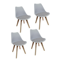 HTI-Living Atlanta Hellgrau, PU Antikgrau Stuhl 4er Set HTI-Living Atlanta Hellgrau, PU Antikgrau Stuhl 4er Set