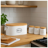 Neuetischkultur 4-teiliges Set Brot-, Kaffee-, Tee- und Zuckervorratsdose Neuetischkultur 4-teiliges Set Brot-, Kaffee-, Tee- und Zuckervorratsdose