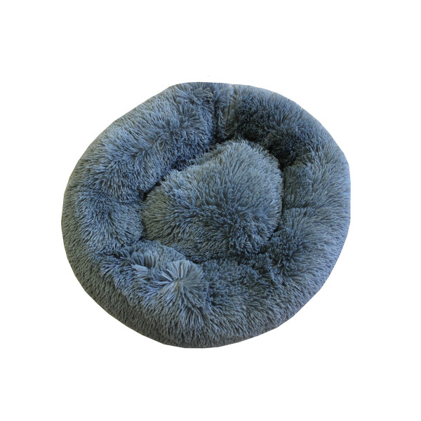 Hundebett flauschig Ø 60x16cm grau