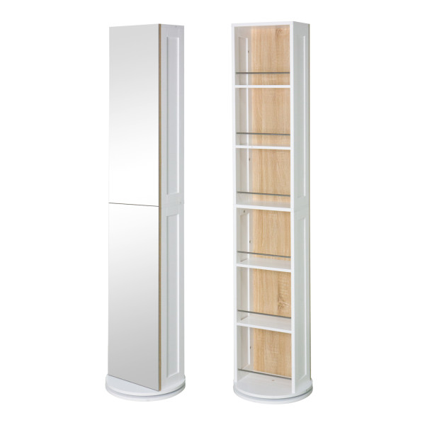Badezimmer-Drehregal Leto Leto braun, weiß Spanpla