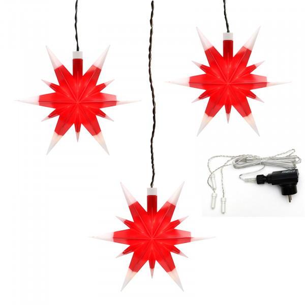 SIGRO Rot/Weiß Weihnachtssterne 3er-Set