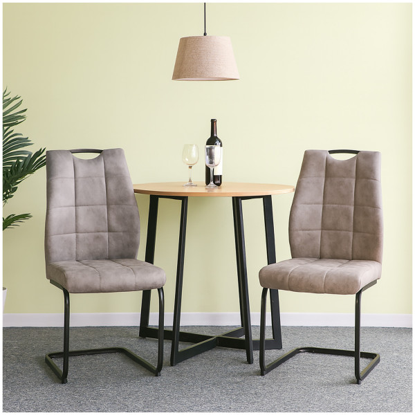 HTI-Living mit elegantem Design Modernes 2er Set Schwingstühle Hellbraun