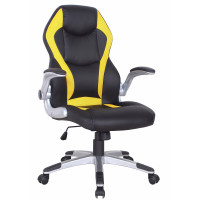 HTI-Living Tornado Drehstuhl Schwarz-Gelb mit klappbaren Armlehnen HTI-Living Tornado Drehstuhl Schwarz-Gelb mit klappbaren Armlehnen