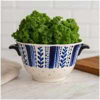 Neuetischkultur stilvolles Sieb für Obst, Gemüse und Pasta Keramik Küchensieb mit Griffen Neuetischkultur stilvolles Sieb für Obst, Gemüse und Pasta Keramik Küchensieb mit Griffen