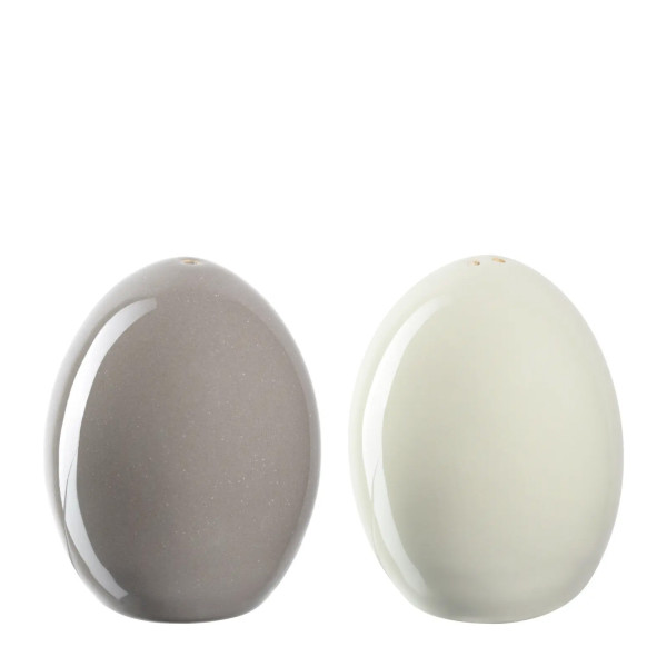 Leonardo Creme-Taupe Ostereier Salz und Pfefferstreuer